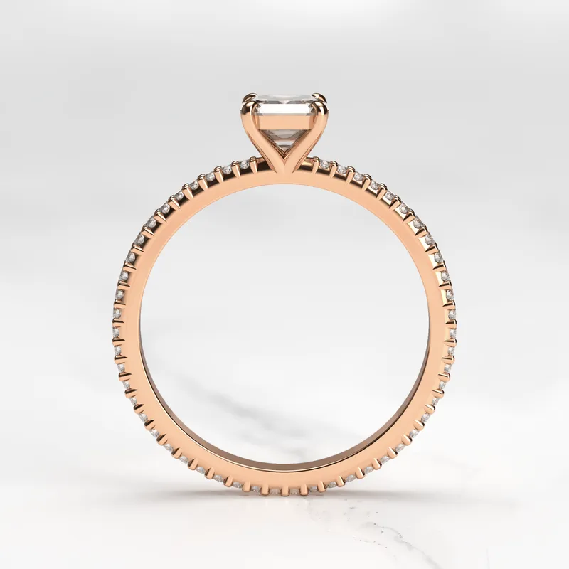 Asscher Full Pave Tapered Diamond Ring vy 8
