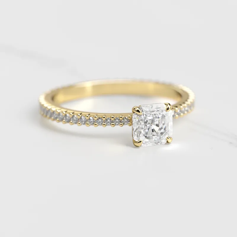 Asscher Full Pave Tapered Diamond Ring engagement ring