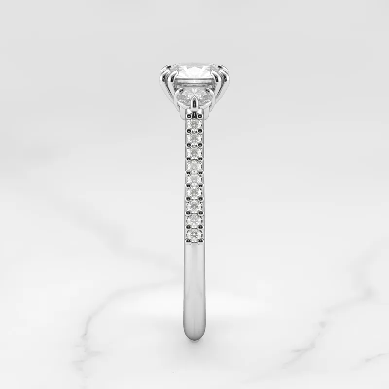 ASSCHER HALF PAVE DIAMOND RING WITH ACCENT STONES vy 11