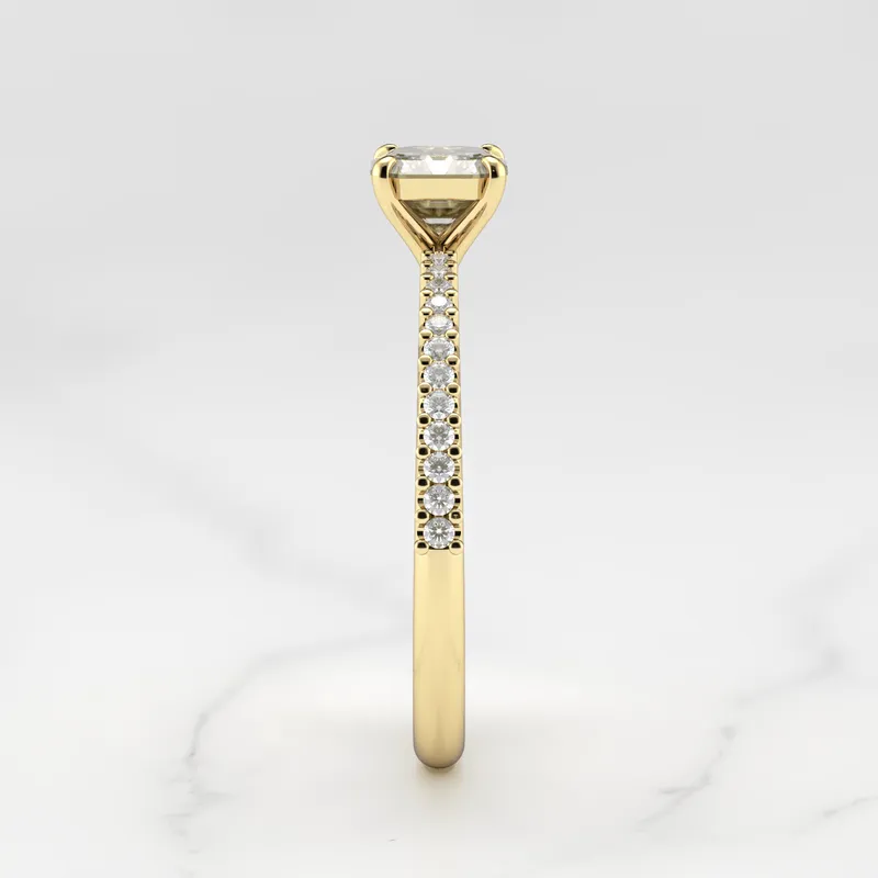 Asscher Half Pave Tapered Diamond Ring vy 10