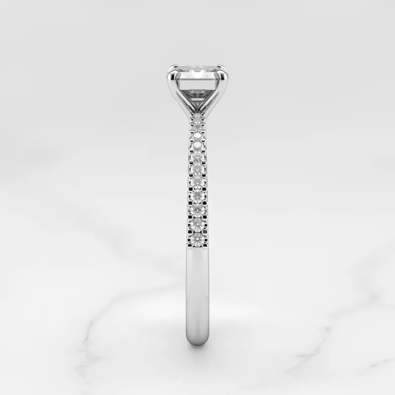 Asscher Half Pave Tapered Diamond Ring vy 12