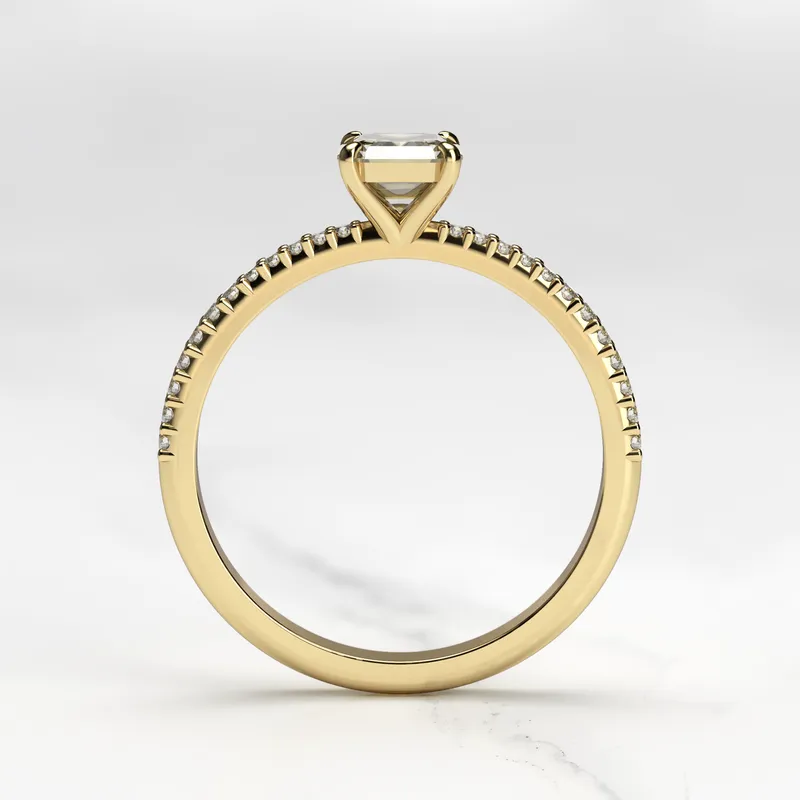 Asscher Half Pave Tapered Diamond Ring vy 7