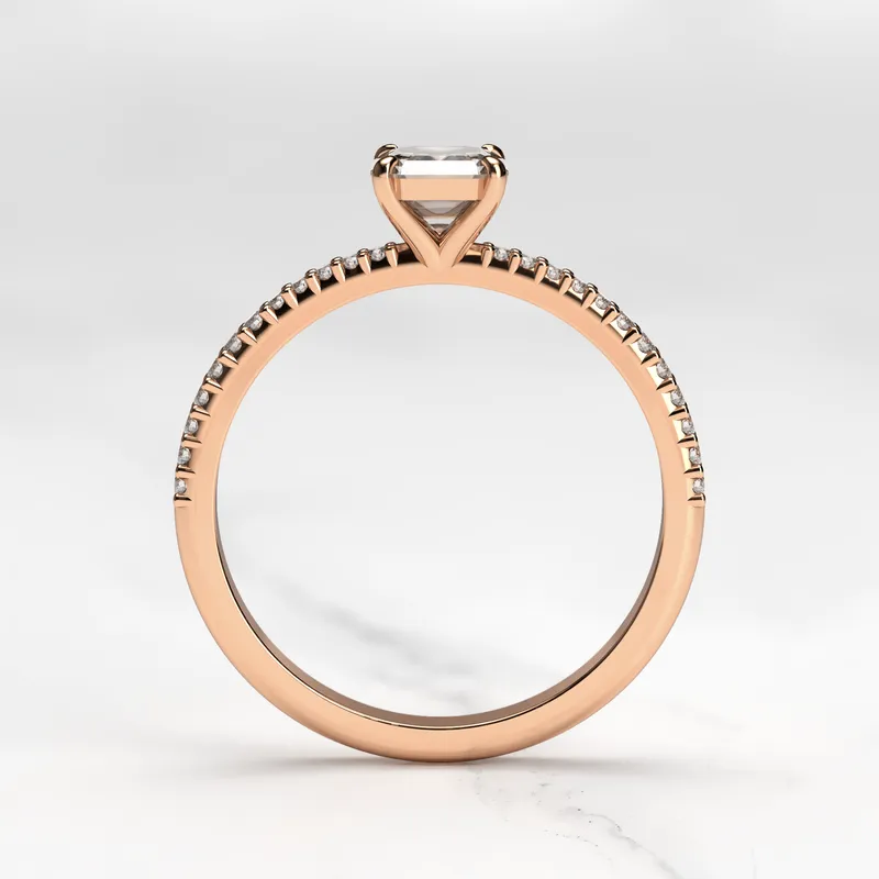 Asscher Half Pave Tapered Diamond Ring vy 8