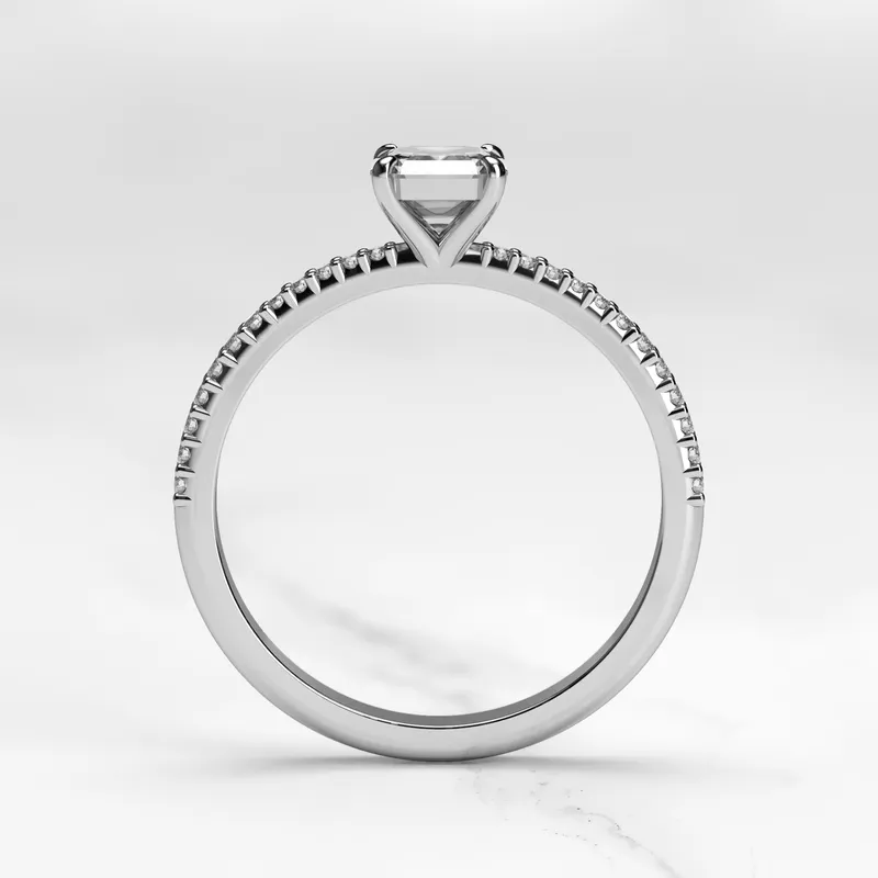 Asscher Half Pave Tapered Diamond Ring vy 9