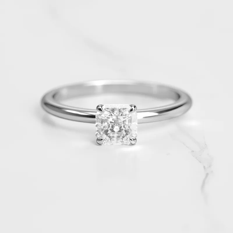 Asscher Solitaire Diamond Ring vy 3