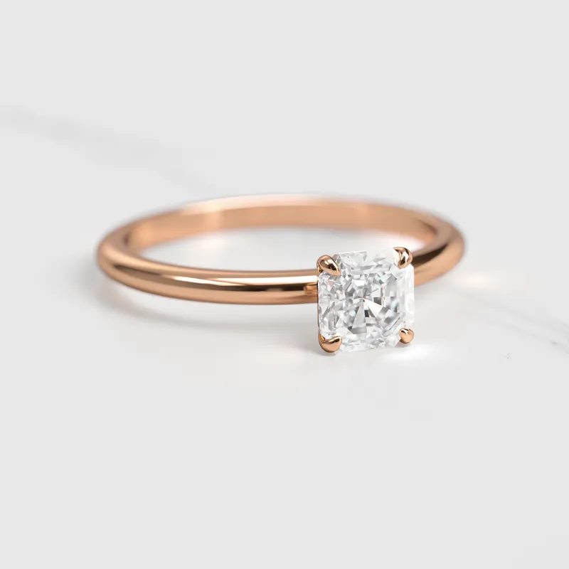 Asscher Solitaire Diamond Ring vy 5