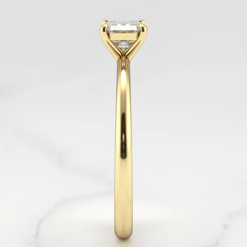 Asscher Tapered Solitaire Diamond Ring view 10