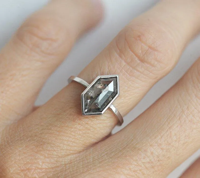 Astrid Hexagon Salt & Pepper Diamond view 5