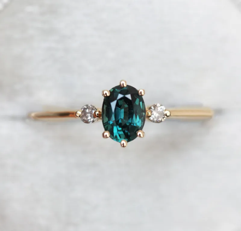 Athena Ceylon Sapphire And White Diamond Ring sapphire oval cut engagement ring