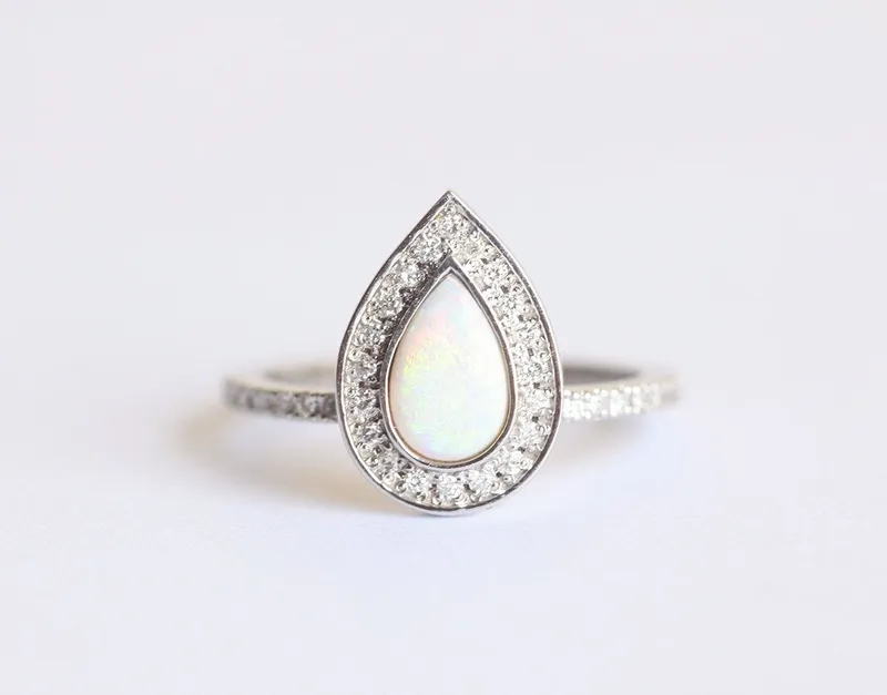 AUSTIN OPAL RING pear cut engagement ring