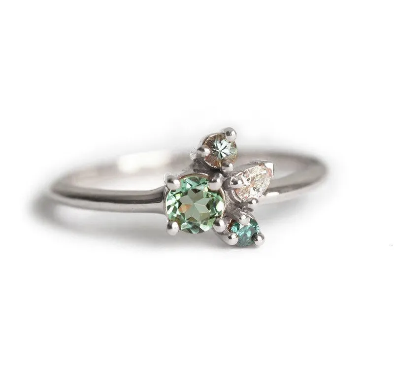 Avis Mint Tourmaline Cluster Ring view 7