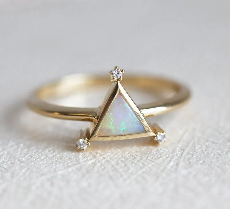 Avril Triangle Opal Ring engagement ring