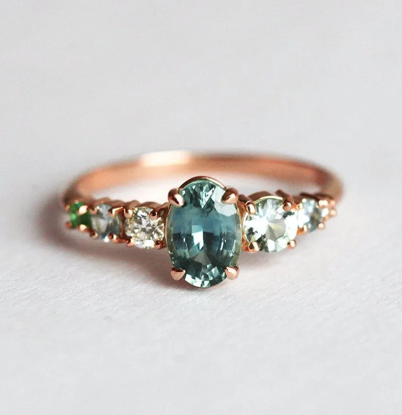 Azariah Blue Sapphire Cluster Ring vy 5