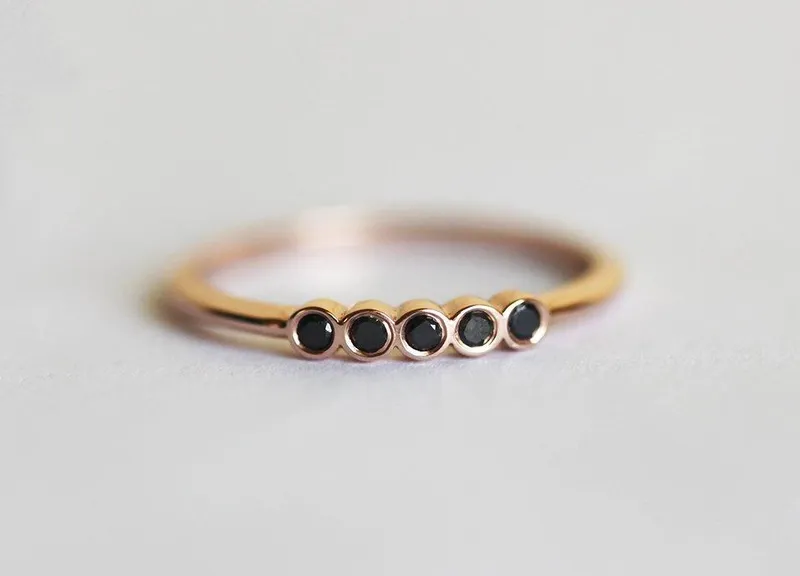 Black Diamond Ring, Wedding Band view 5