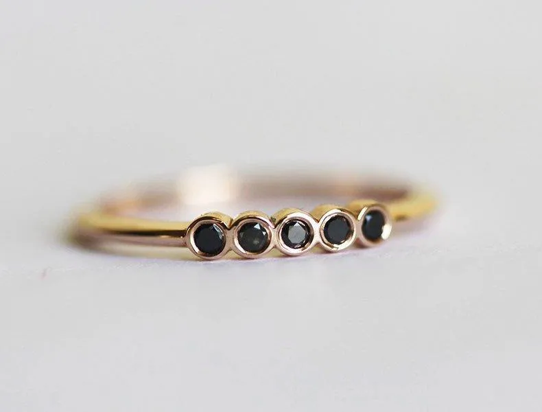 Black Diamond Ring, Wedding Band view 6