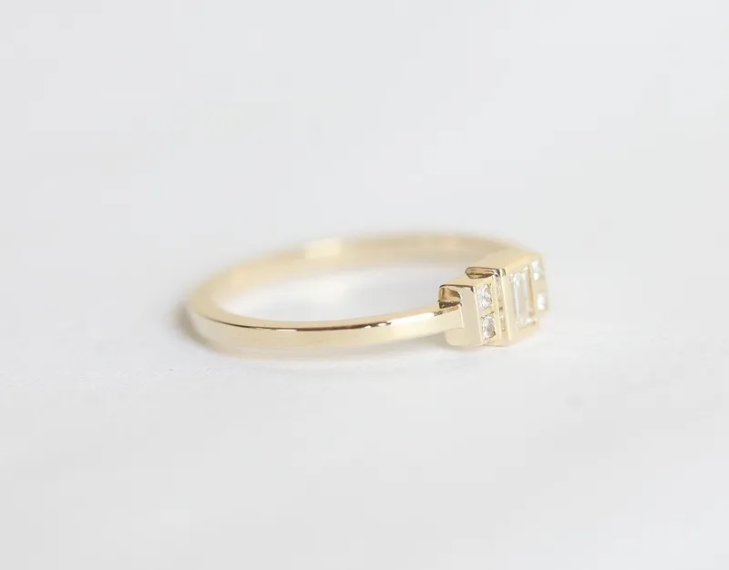 Baguette Diamond Ring, Baguette Engagement Ring view 4