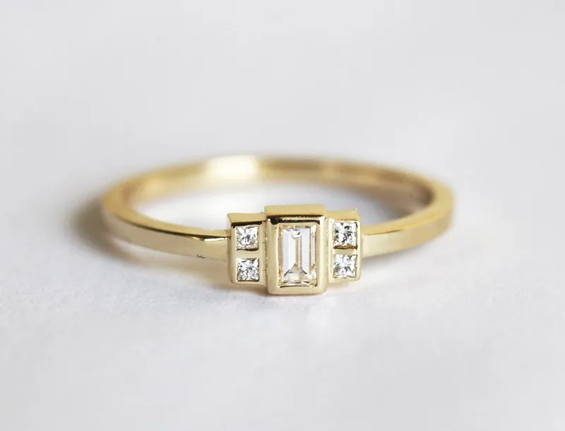 Baguette Diamond Ring, Baguette Engagement Ring diamond engagement ring