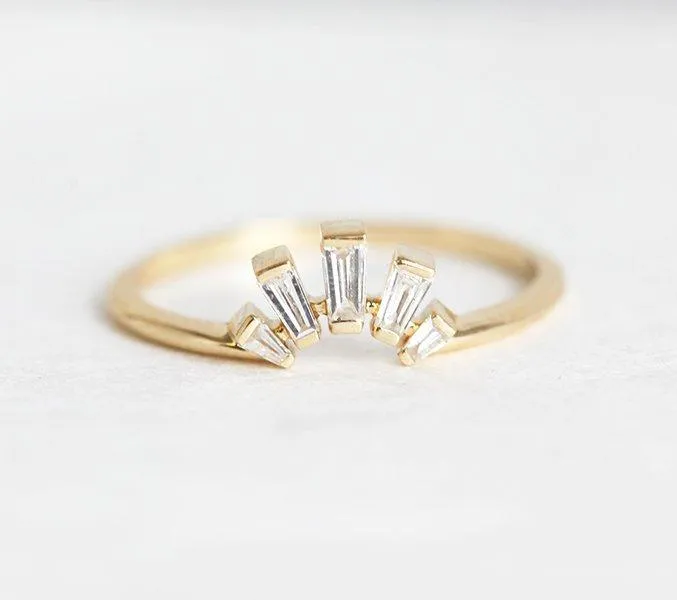 Baguette Diamond Ring, Baguette Wedding Ring view 2