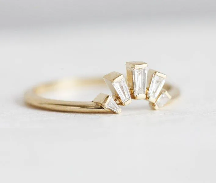 Baguette Diamond Ring, Baguette Wedding Ring view 3