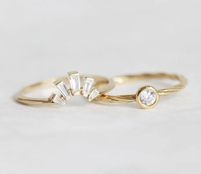 Baguette Diamond Ring, Baguette Wedding Ring view 4
