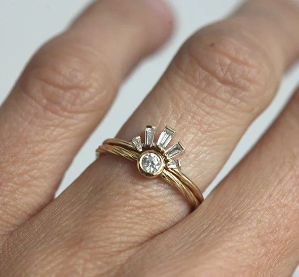 Baguette Diamond Ring, Baguette Wedding Ring view 5