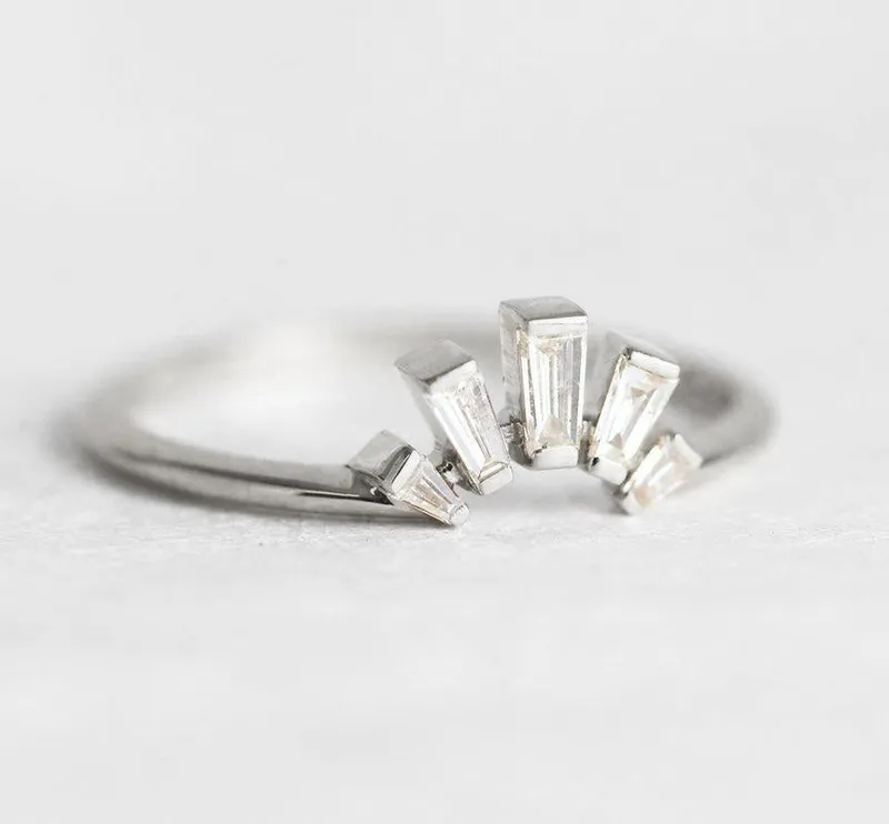 Baguette Diamond Ring, Baguette Wedding Ring view 7