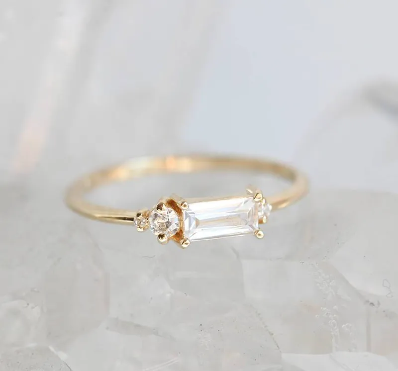 Baguette Diamond Ring, Baguette Engagement Ring view 2