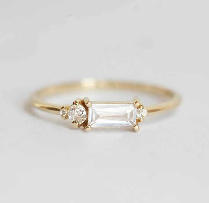 Baguette Diamond Ring, Baguette Engagement Ring view 3