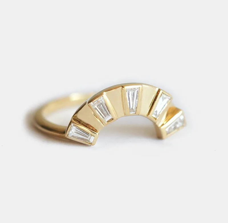 Baguette Diamond Ring, 5 Diamond Ring view 2