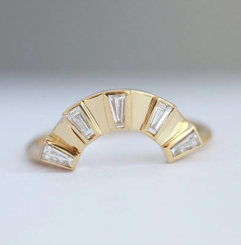 Baguette Diamond Ring, 5 Diamond Ring view 3
