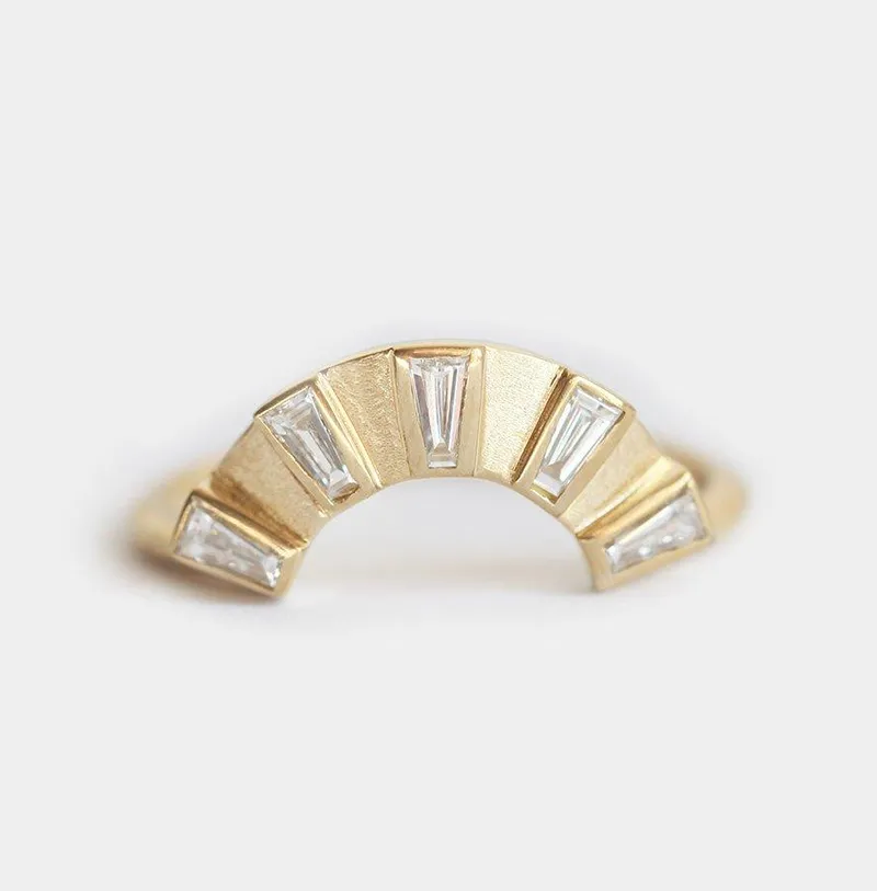Baguette Diamond Ring, 5 Diamond Ring view 4