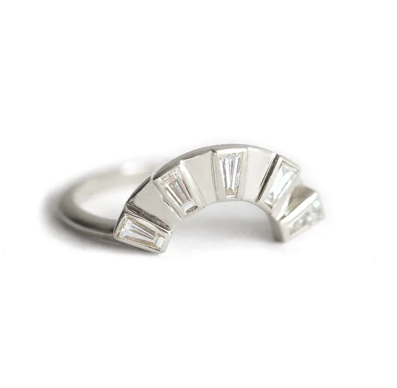 Baguette Diamond Ring, 5 Diamond Ring view 6