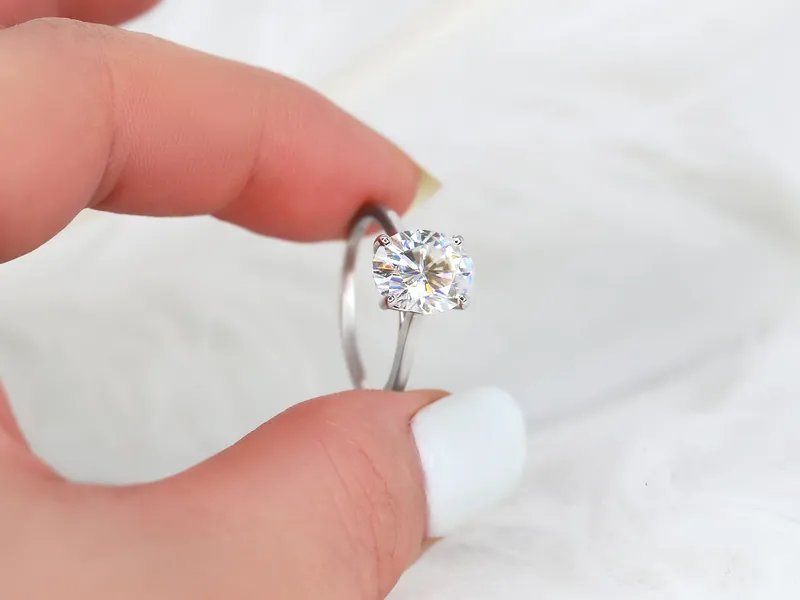 3ct Bailey 10x8mm 14kt Gold Moissanite Dainty Oval Solitaire Ring oval cut engagement ring