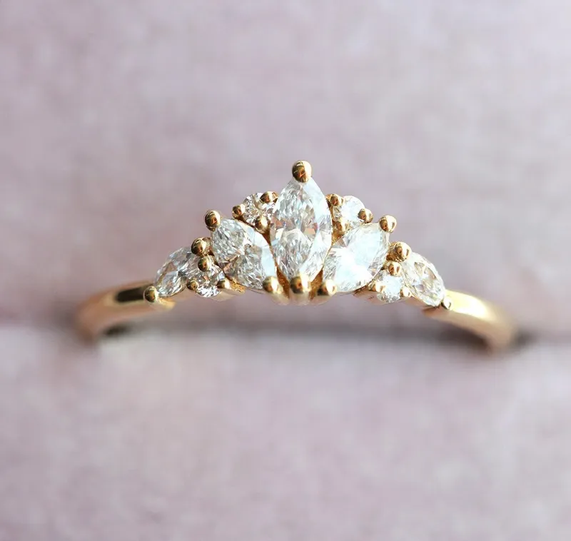 Beatrice Moss Agate And Diamond Cluster Ring vy 13