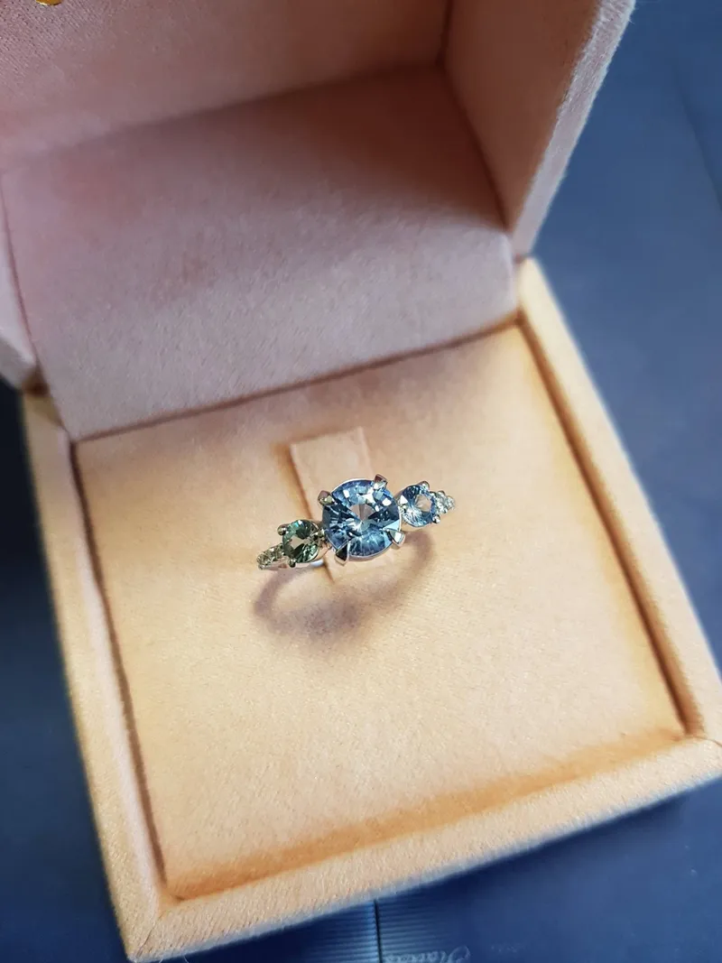 Bellamy Round Sapphire Cluster Ring view 2