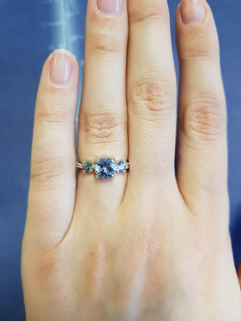Bellamy Round Sapphire Cluster Ring view 3