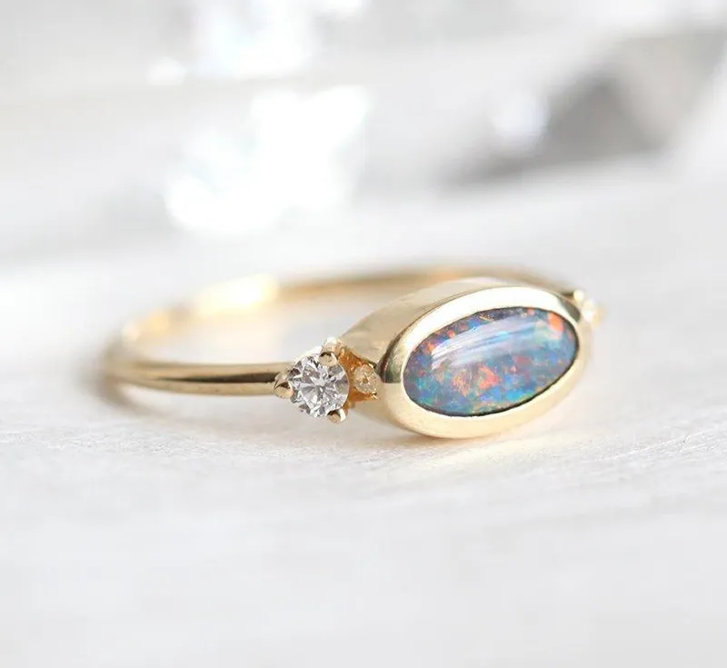 Beth Oval Opal Ring view 2