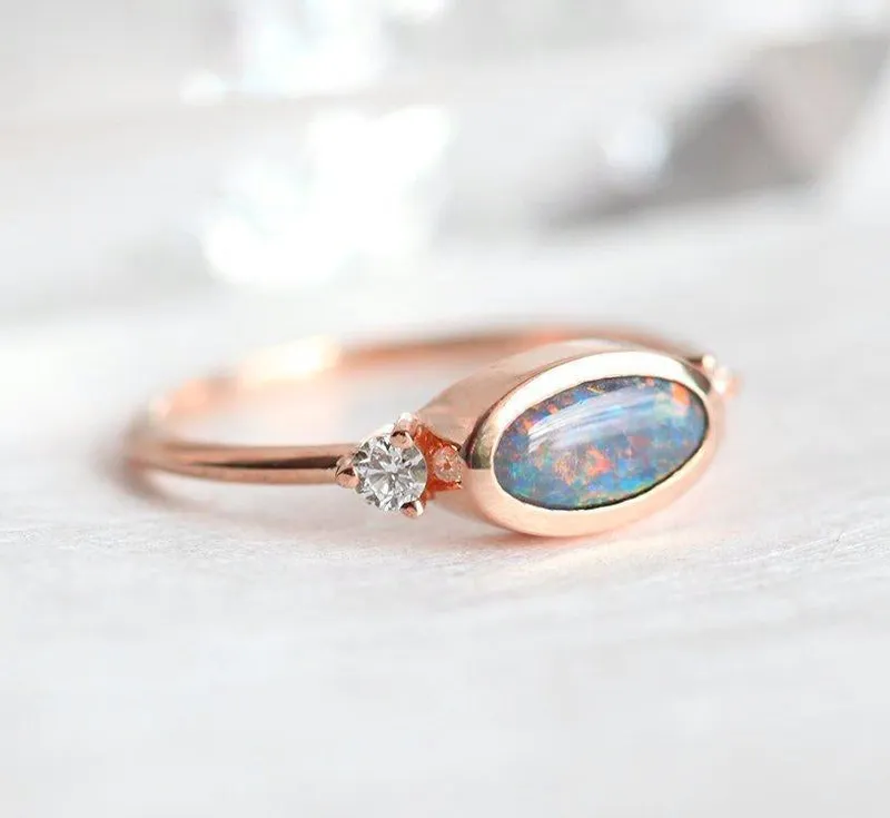 Beth Oval Opal Ring view 4
