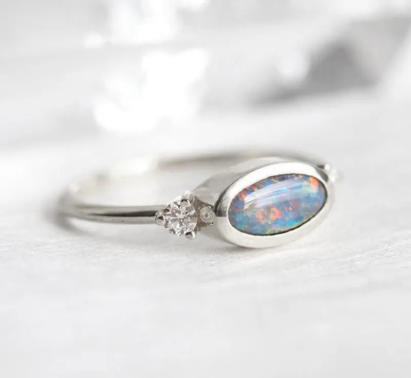 Beth Oval Opal Ring view 5