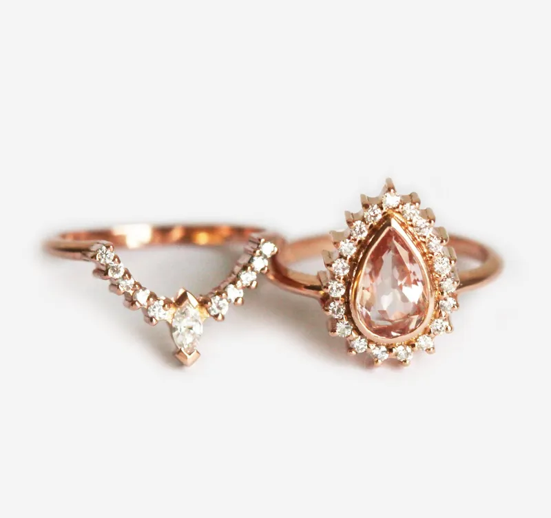 BEVERLY MORGANITE RING SET view 4