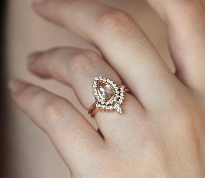 BEVERLY MORGANITE RING SET view 8