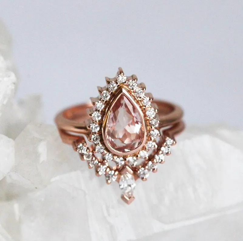 BEVERLY MORGANITE RING SET view 9