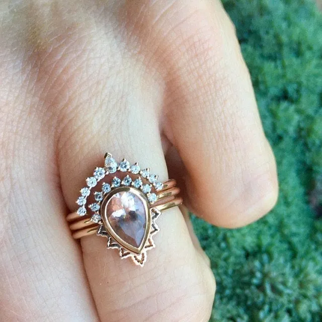 Beylee Pear Morganite Ring Set view 7