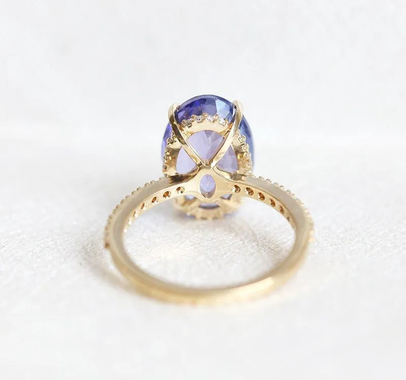 BIRDIE OVAL TANZANITE RING view 7