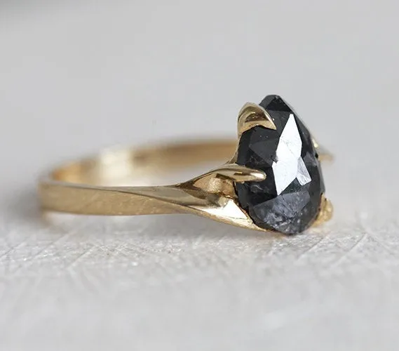 BLACK DIAMOND RING, PEAR DIAMOND RING vy 4
