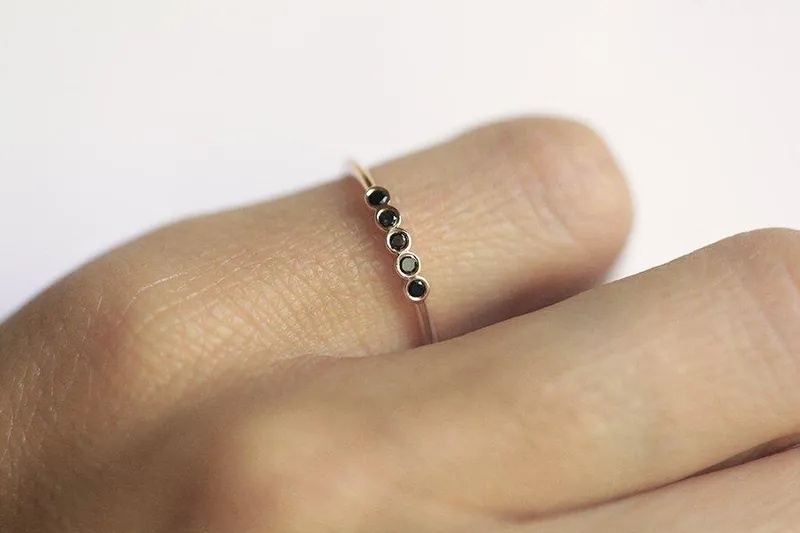 Black Diamond Ring, Wedding Band view 2