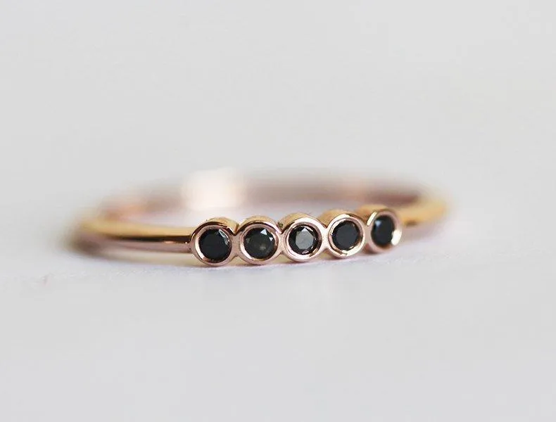 Black Diamond Ring, Wedding Band view 3