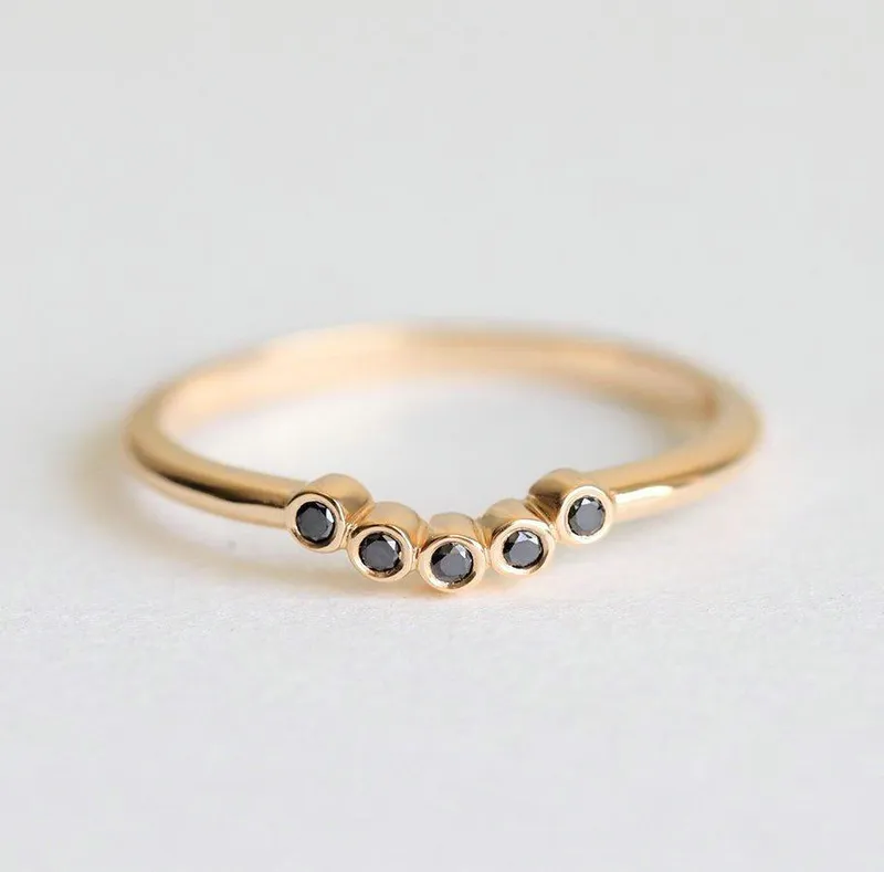 Black Diamond Ring, Wedding Band vy 3