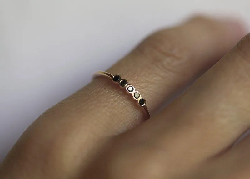 Black Diamond Ring, Wedding Band view 4