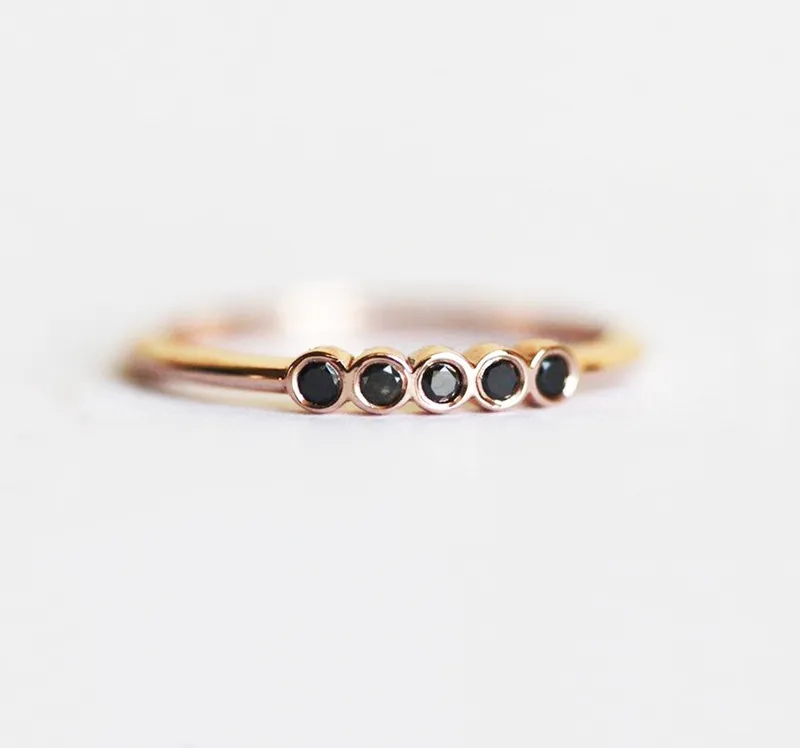Black Diamond Ring, Wedding Band diamond round cut engagement ring
